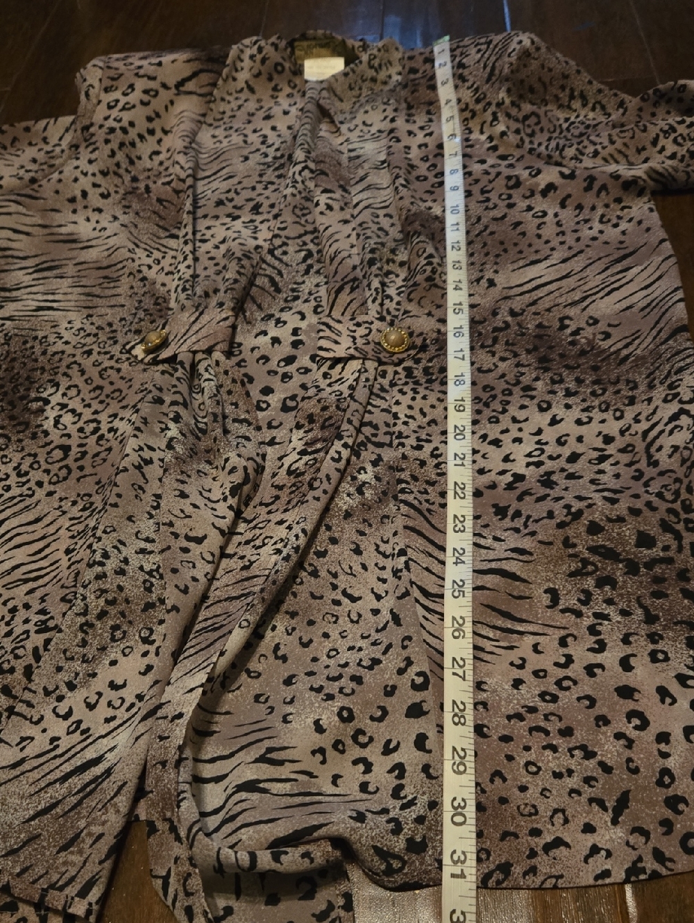 Vintage 80s Norma Vee Animal Print Open Front Cardigan Style Blouse Size 12 - Picture 10 of 13